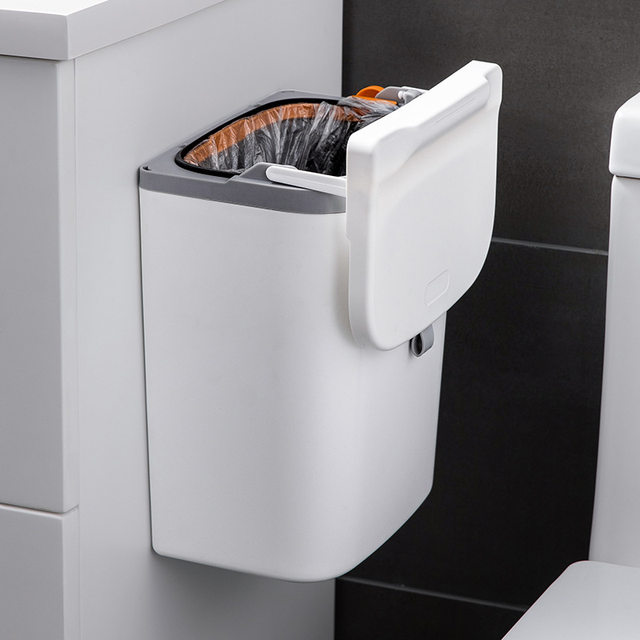Trash can bathroom toilet wall-mounted household slits