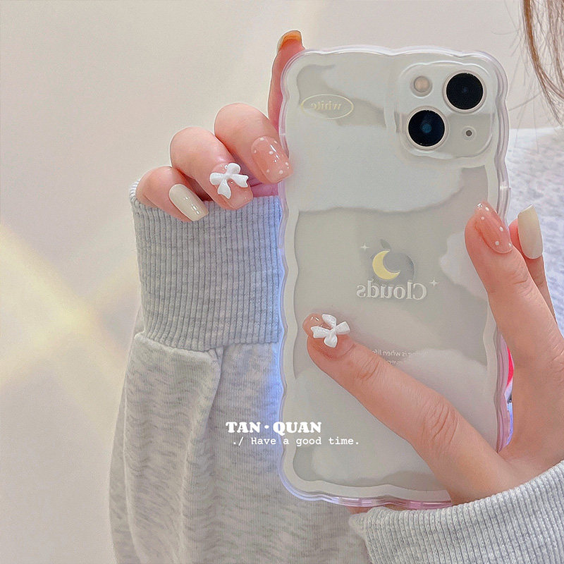 Probe Circle Transparency Ins Cloud Dool Applicable Apple 13 phone protection shell iPhone12 of protective casing 11Promax silicone gel 13Pro anti-fall Xs soft X XR new 8