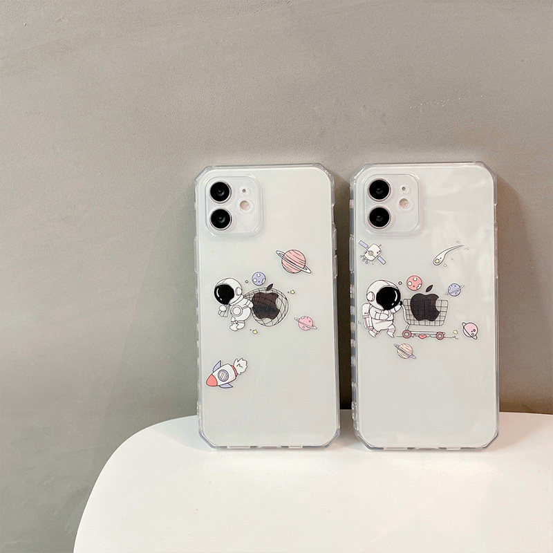 Scouring Cute Astronaut applies to iPhone12 mobile phone protection shell Apple 11Pro Max silicone X XS XR