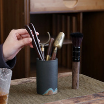 Yuanshan tea ceremony six gentlemen Ebony Ebony kung fu tea set accessories ceramic kung fu tea set accessories F