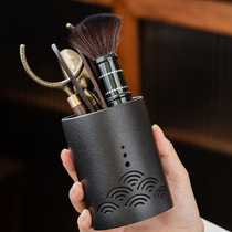 Ebony tea ceremony six gentlemen set kung fu tea set kung fu tea accessories 6 gentleman piece set Tea Tool tea clip needle tea spoon L