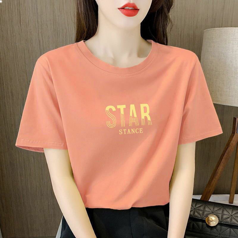 Casual fashion short-sleeved women's t-shirt summer dress 2023 new foreign style T-shirt middle-aged loose-fitting large-size women's clothing