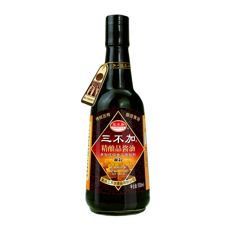 Sanbuji Premium Handmade Soy Sauce 500ml, No Added Sugar, Traditional Soybean Brew, 0 Additives