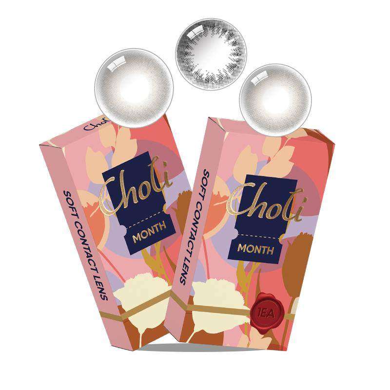 choli美瞳半年抛奶杏自然女大小直径隐形眼镜2片正品官方旗舰店