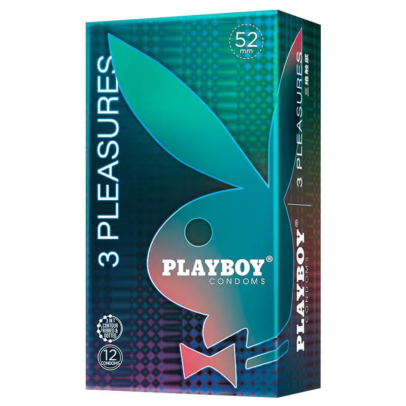PLAYBOY避孕套男用安全套夫妻调情趣凸点螺纹颗粒高潮专用套套byt