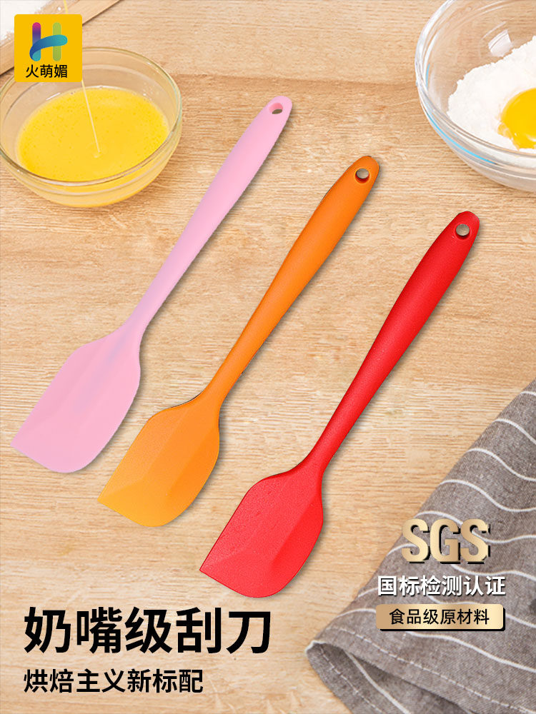 Fire Cute one-piece Silicone Scraper Big high temperature resistant shovel Rubber Baking Tool Cream Snowflake Crisp Squeegee