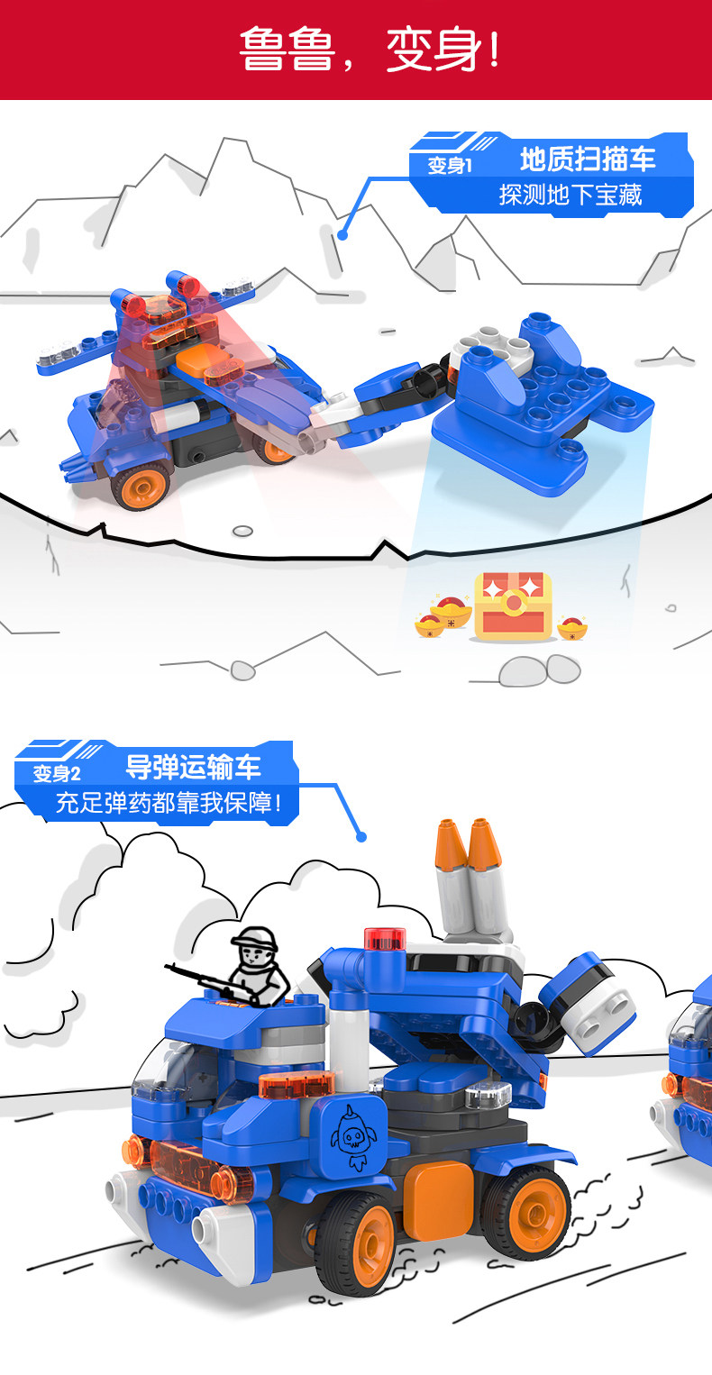 布鲁可 遥控导弹车拼装玩具 大颗粒益智积木 图5