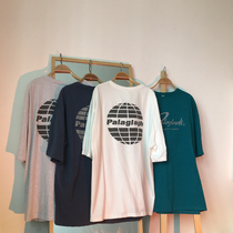 2021 spring and summer new Korean parachute planet reflective short-sleeved t-shirt loose printing letter t-shirt men and women