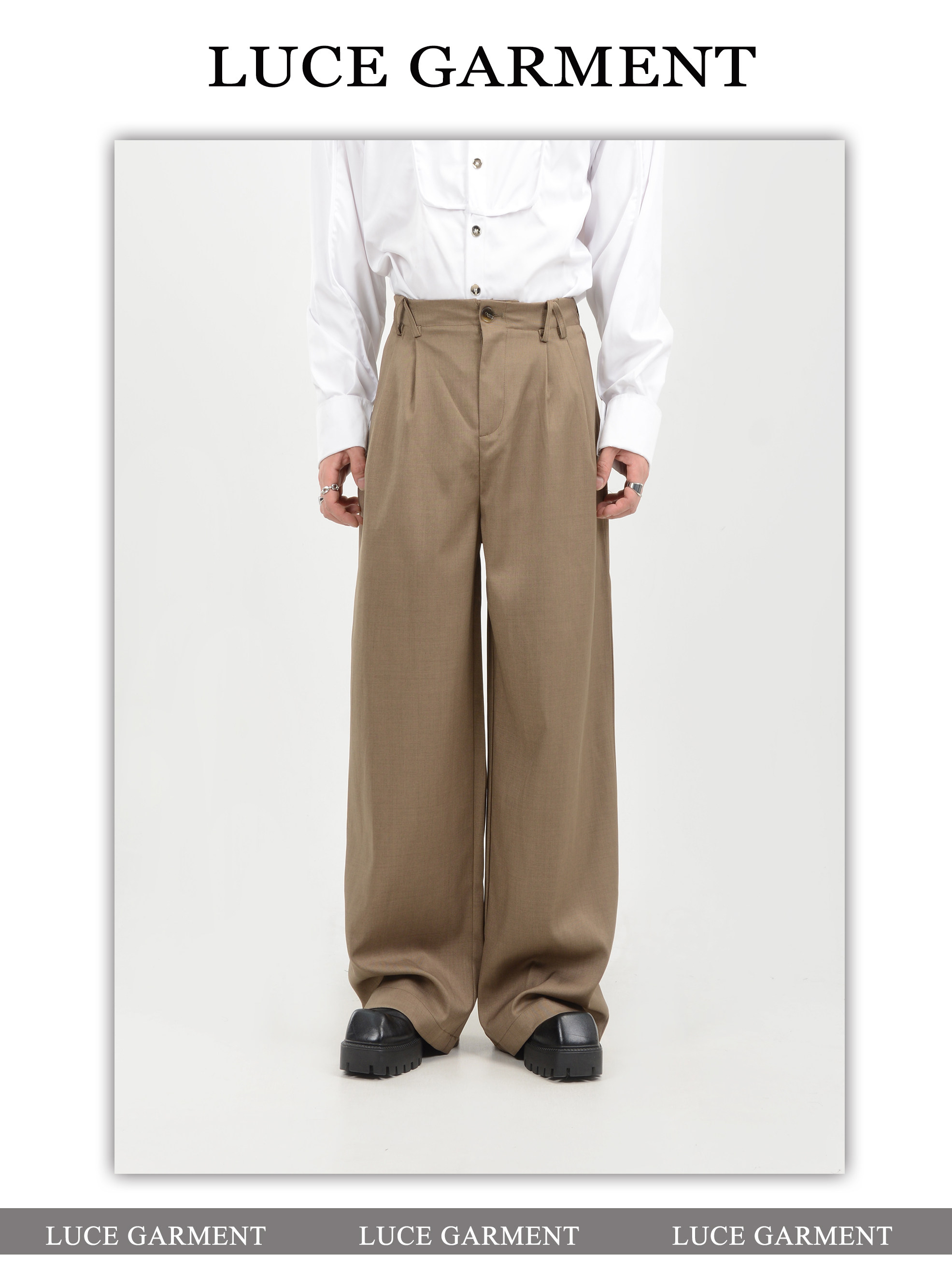 LUCE GARMENT Штаны, повседневные брюки, изысканный стиль, свободный прямой крой 