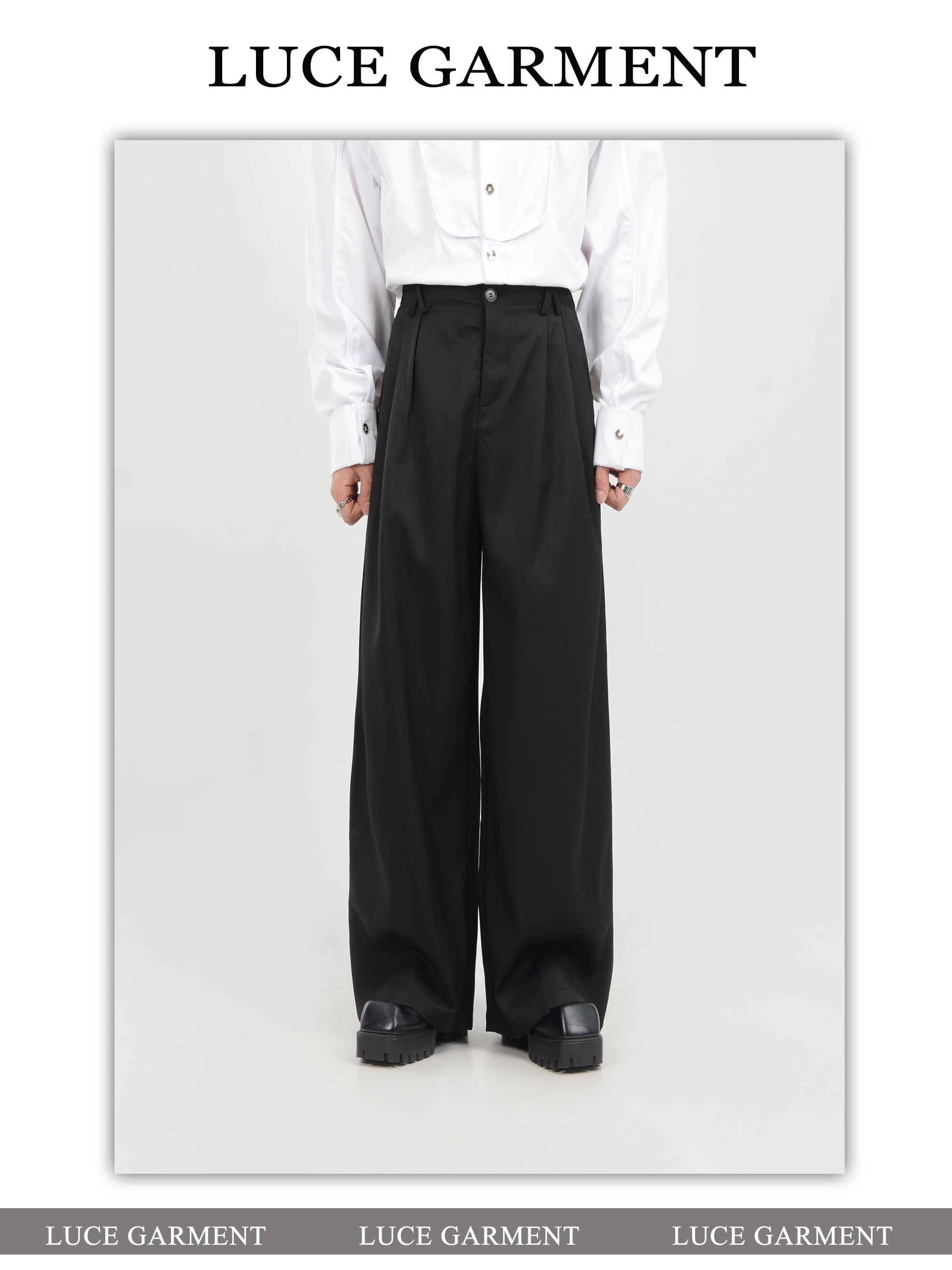 LUCE GARMENT Штаны, повседневные брюки, изысканный стиль, свободный прямой крой 