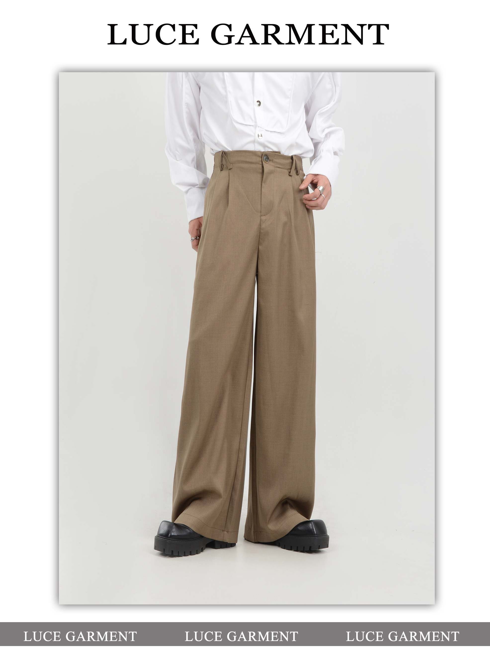 LUCE GARMENT Штаны, повседневные брюки, изысканный стиль, свободный прямой крой 