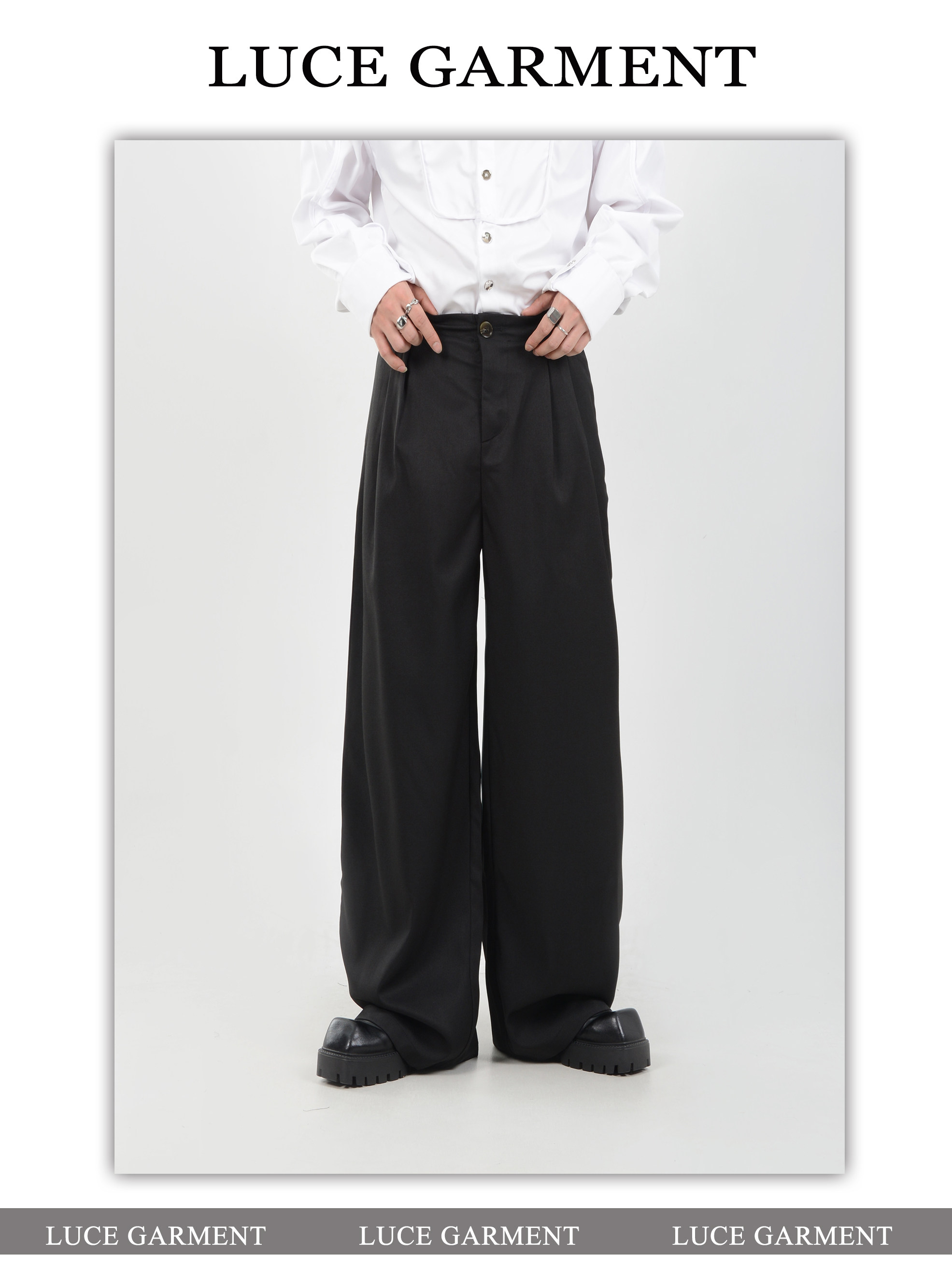 LUCE GARMENT Штаны, повседневные брюки, изысканный стиль, свободный прямой крой 
