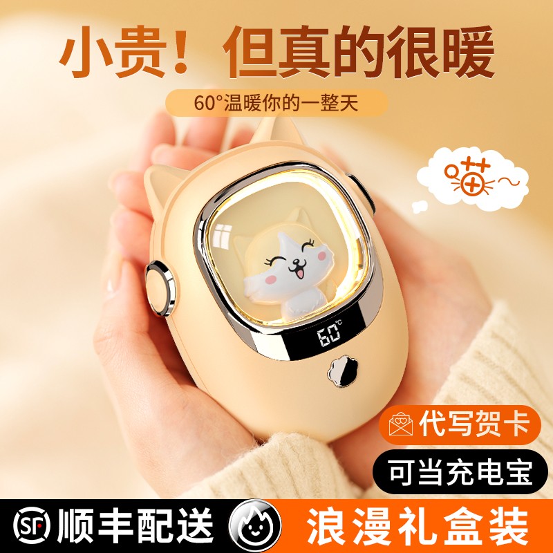 2023 new warm hand Bao charging Bao two-in-one warm baby girl with carry-on birthday Christmas gift send girlfriend student cute hot water bag usb mini winter warm palace theorist-Taobao