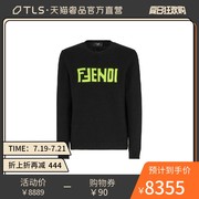 Fendi thư màu đen hoa văn lộng lẫy với phong cách vòng quanh cổ dài tay áo len cashmere áo len áo len y phục nam giới.