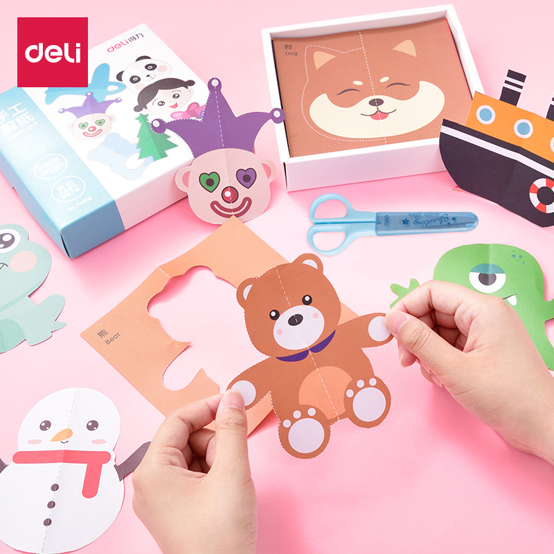 Able Manual Cut Paper Suit Fun Children Origami Handcolor diy3-4-5-6-7 Year Old Making Nursery Toddler Toy Color Cardboard 200 Zhang Children Puzzle Handmade Paper Send Scissors