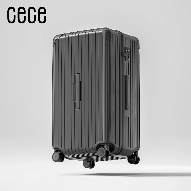 Capacious universal suitcase with zipper, 26 inch, material