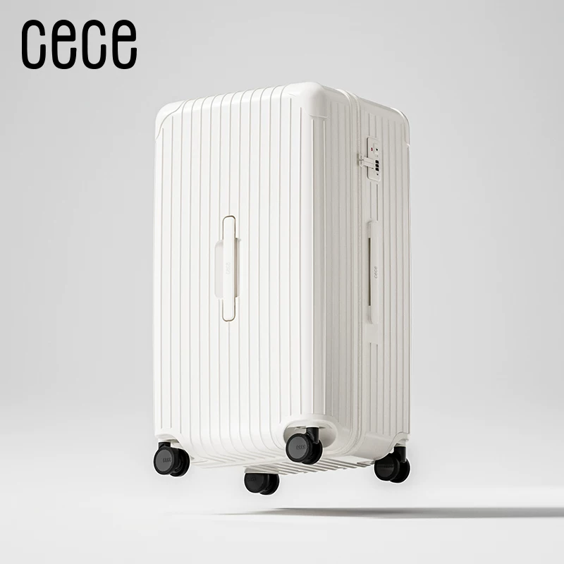 Capacious universal suitcase with zipper, 26 inch, material