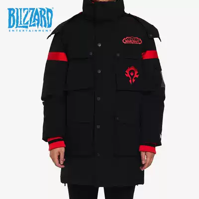 blizzard blizzard Games Around World of Warcraft Tribal Alliance Long Edition Warm Windproof Black Down Jacket