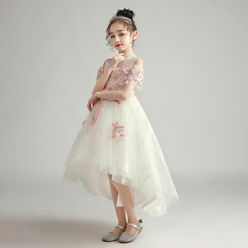 Flower Fairytale Wedding Dress Dress Children's High-end Gown Girl Princess Dress Fluffy Piano For A Model Walking Show