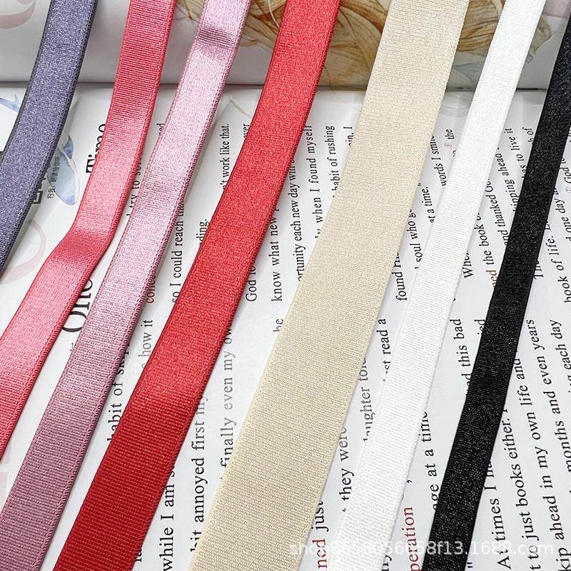 Spot color underwear shoulder strap nylon glossy webbing polyester bra elastic band high elastic elastic band
