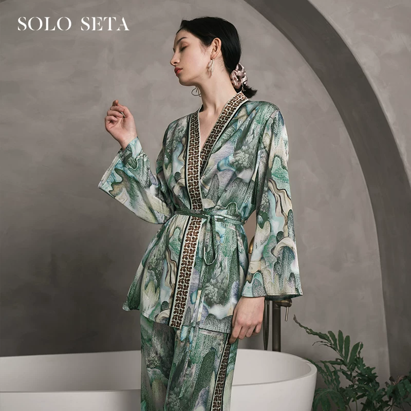 Solo seta Silk pijama, set, bathrobe