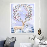 Бриллиантовая живопись 2020 Новая 5D Полная алмазная крыльца Вертикальная версия Wealth Elk 8D Crystal Hanging Asle Cross Stitch 2021 2021