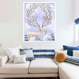 Бриллиантовая живопись 2020 Новая 5D Полная алмазная крыльца Вертикальная версия Wealth Elk 8D Crystal Hanging Asle Cross Stitch 2021 2021