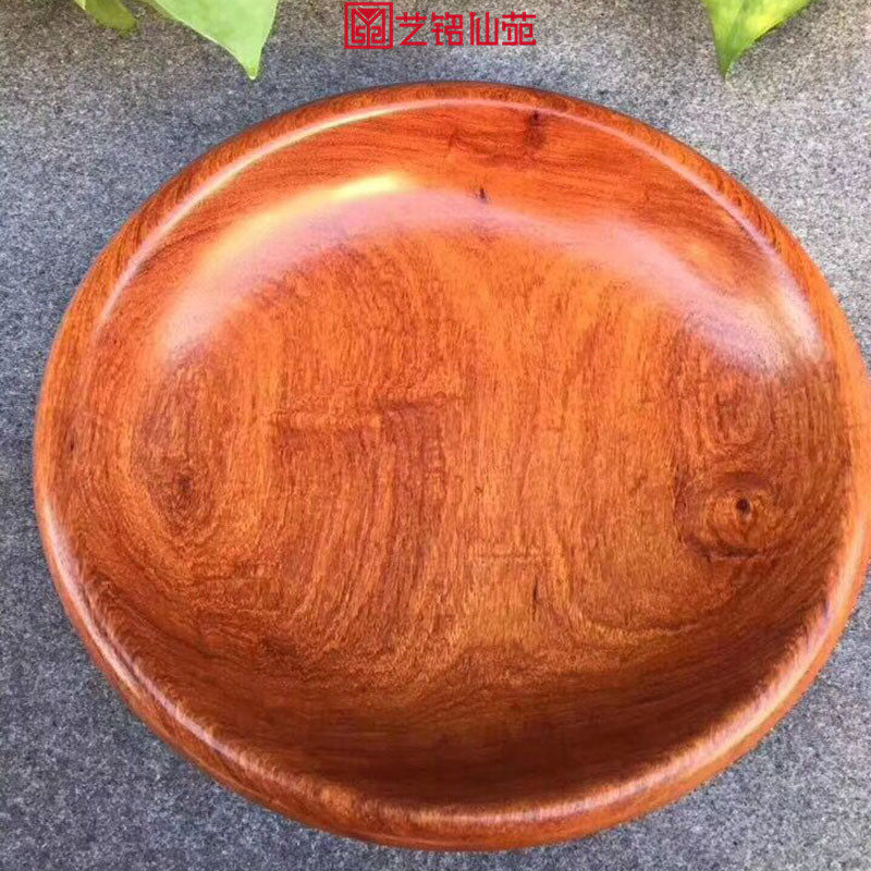 Burmese rosewood fruit plate solid wood tea coaster small plate decoration home gift big fruit red sandalwood Burmese flower fruit plate