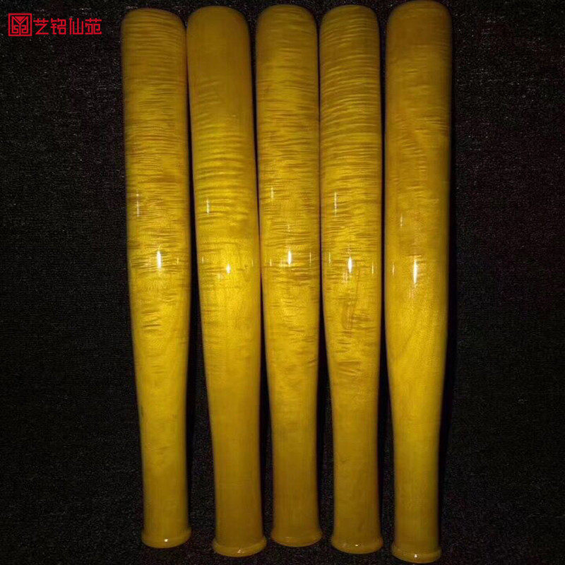 Golden Silk Nana Large Leaf Water Corrugated Baseball Bat Large Leaf Nana Solid Wood Stick Wood Vehicle Anti-Wolf Baseball Bat Solid Wood Craft Gift Hem