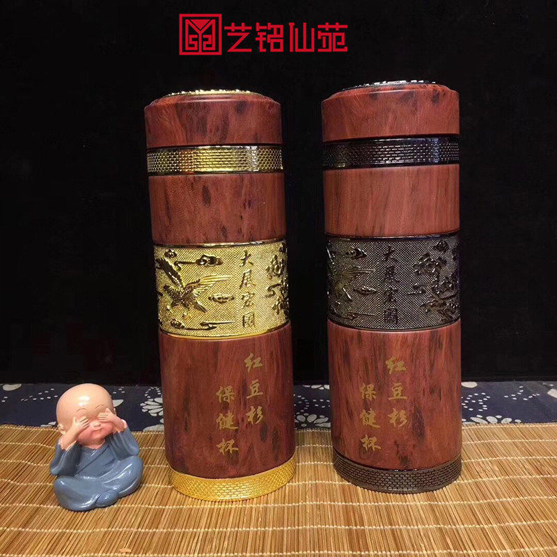 Yew Water Cup Tea Cup Health Care Wellness Solid Wood Vehicular Cup Portable Insulated Kettle Business Wood Carved Water Glass