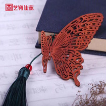 African Red Flowers Pear Wood Butterfly Love Bookmark Engraving A Leaf Know Autumn Gourd Warm to Adorned Calligraphy and Creative Personality