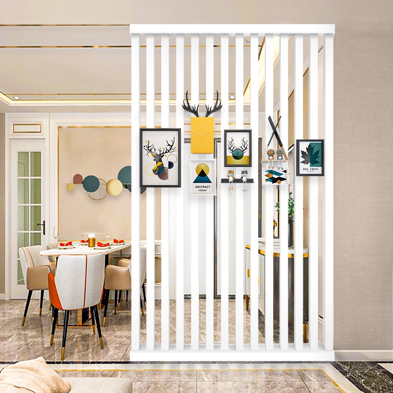 Nordic Solid Wood Partition Screen Modern Simple Creative Living Room Decoration Light Luxury Grille Vertical Strip Entrance Foyer Column