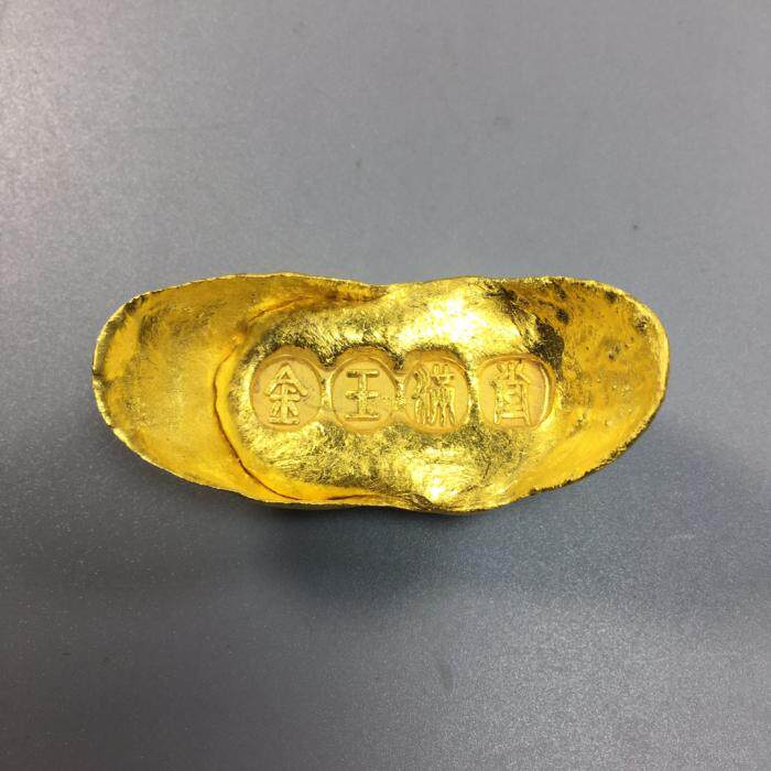 Antique handicrafts, antique gold ingots, gold ingots, gold cakes, gold jade full of gold ingots, pure brass gilt, lucky 27