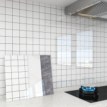 Kitchen wall stickers anti-high-temperature resistant wall waterproof special imitation tile wall panel thickened aluminium plastic plate self-adhesive wall sticker