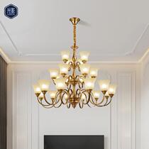 American chandelier retro living room lamp European style bedroom restaurant main lamp villa overhead duplex floor lamp Zhongshan lamps