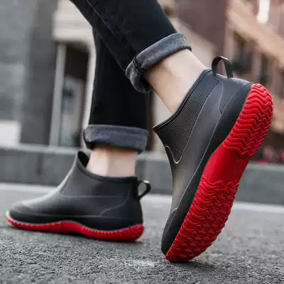 German winter rain shoes men's rubber shoes short tube water shoes overshoes rain boots women non-slip waterproof kitchen car wash fishing shoes men