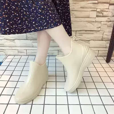 Fashion ladies waterproof shoes Japanese rain shoes women short tube spring summer rain boots kitchen adult non-slip rubber shoes car wash
