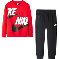 (Self-operated) Nike childrens clothing autumn new long-sleeved sweatshirt and sweatpants two-piece sports suit for boys and girls
