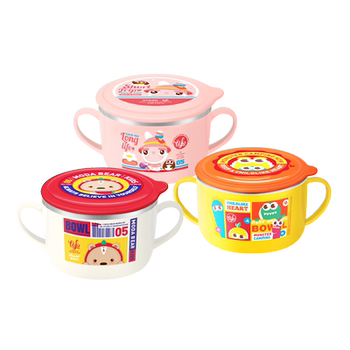 Tisou baby shop children's thermal insulation tableware double handle baby food bowl anti-fall large capacity