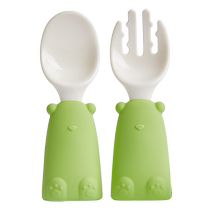(Self-operated) LOCK&LOCK baby spoon baby learning to eat training spoon childrens food supplement fork and spoon tableware set