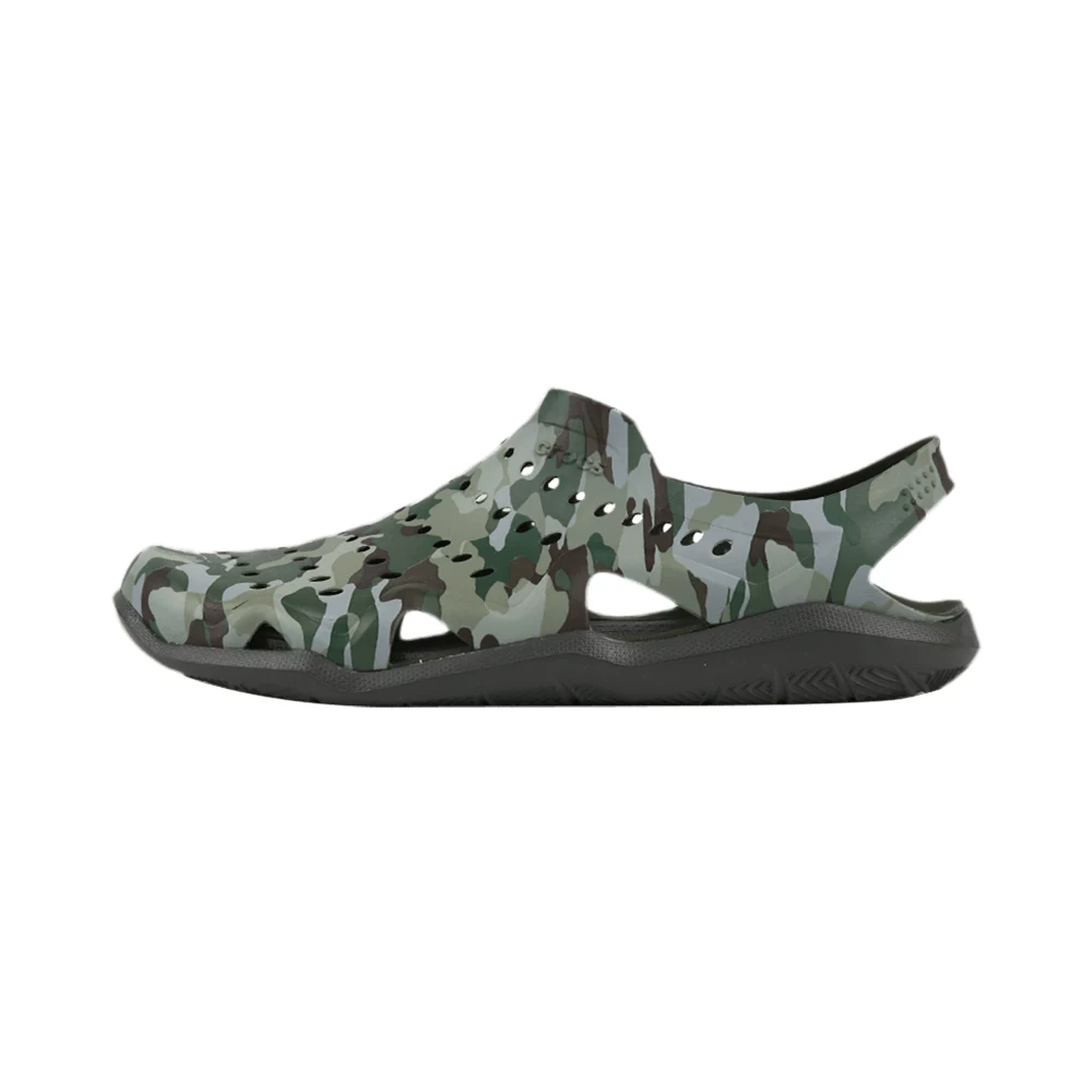 Crocs, камуфляжные сандалии, дышащие пляжные туфли