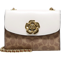(自营)COACH 蔻驰PARKER迷你女士皮质山茶花单肩包