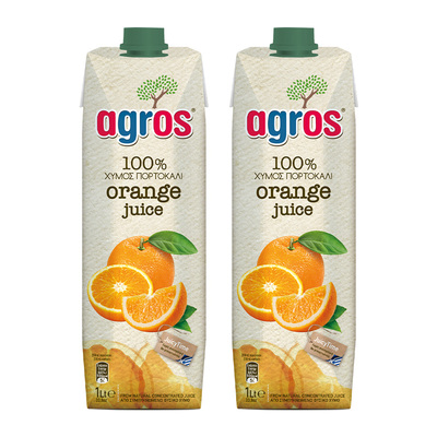 【自营】希腊进口莱果仕100%橙汁1L*2瓶夏日饮品冰镇更清爽饮料