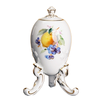 (Self-operated) German MEISSEN porcelain naturalistic melons and fruits painted gold three-legged sugar bowl