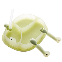 (Self-Employed) Babycare Children Dinosaur Dinner Plate Cutlery Silicone Gel Suction Cup disc Baby autonomously eat