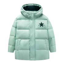 (Self-operated) Converse childrens clothing boys and girls short hooded warm down jacket 2023 winter new jacket