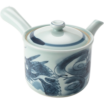 (Self-operated) hatsuichi Japanese blue and white Longxiang teapot high-end Japanese side handle filter teapot tea set