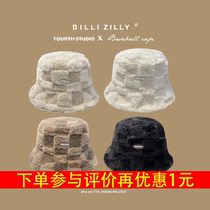 Fisherman Hat Womens Autumn and Winter Lamb Plush Bucket Hat Wool Cashmere Winter New Cute Furry Hat