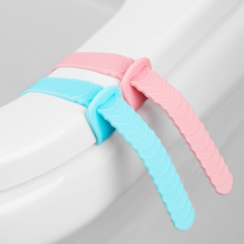 Toilet lid lifter anti-dirty hand household lift seat toilet sticker uncovering toilet ring handle toilet lid lifter creative artifact