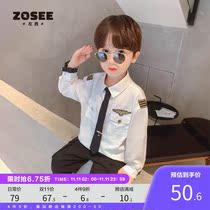 Left West boys shirt long sleeve spring and autumn childrens cotton shirt coat in the big children autumn 2021 New